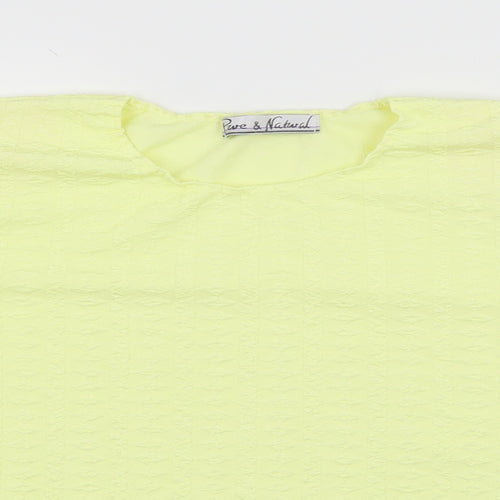 Pure & Natural Womens Yellow   Basic T-Shirt Size 14