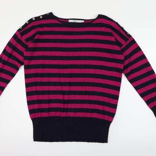 EWM Womens Purple Striped  Pullover Jumper Size 12