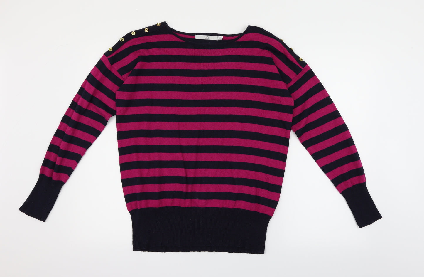 EWM Womens Purple Striped  Pullover Jumper Size 12