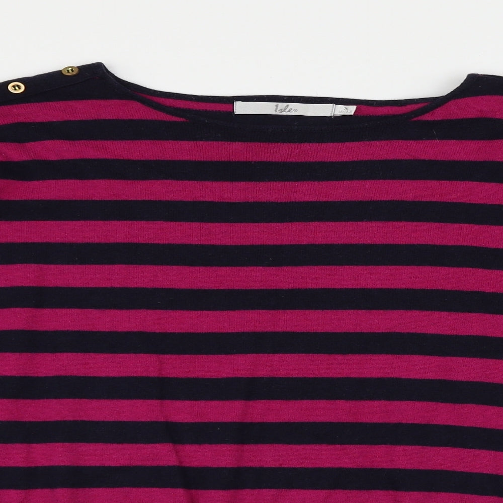 EWM Womens Purple Striped  Pullover Jumper Size 12