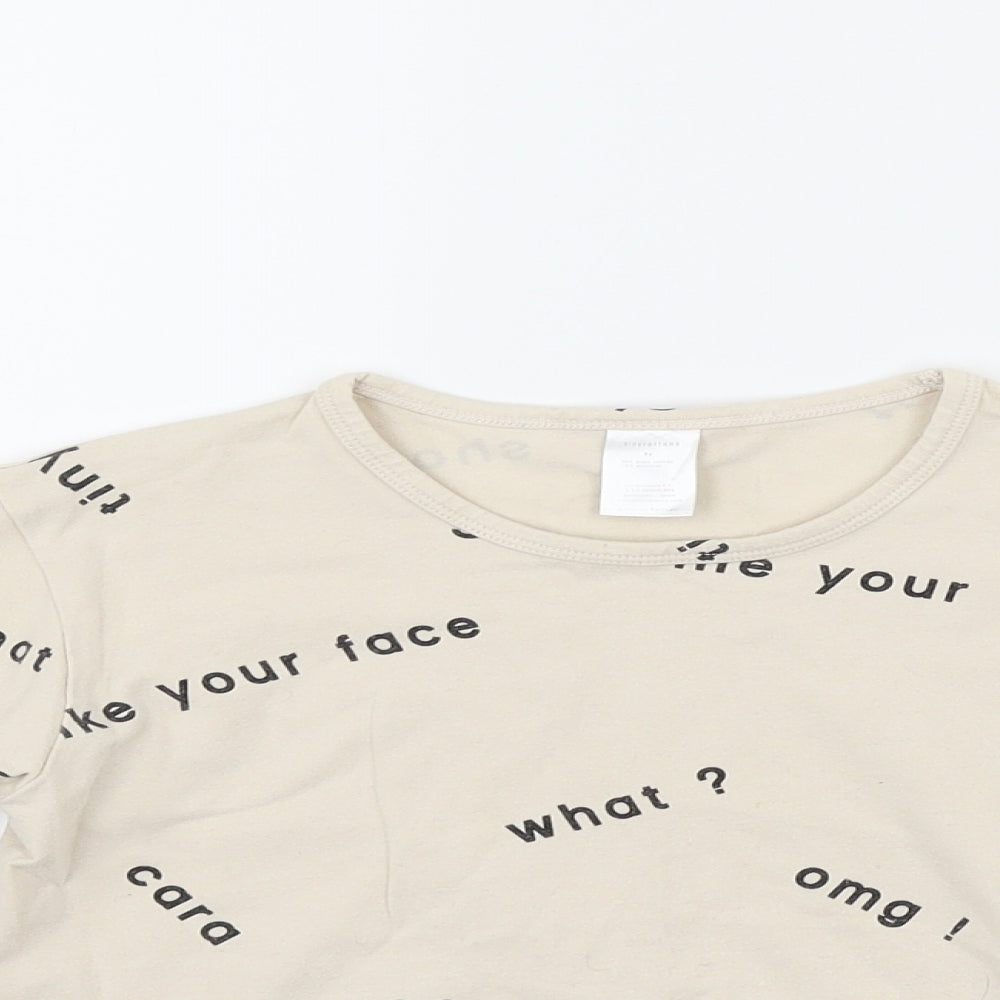 tinycottons Girls Beige   Basic T-Shirt Size 6 Years  - omg