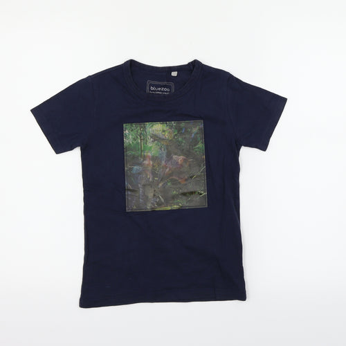 Blue Zoo Boys Blue   Basic T-Shirt Size 5-6 Years  - DINOSAUR