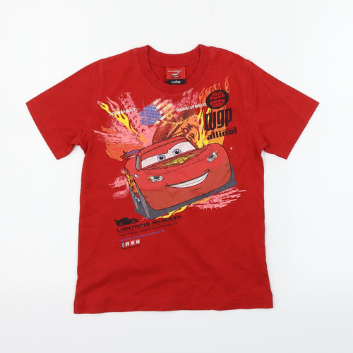 George Girls Red   Basic T-Shirt Size 5-6 Years  - cars