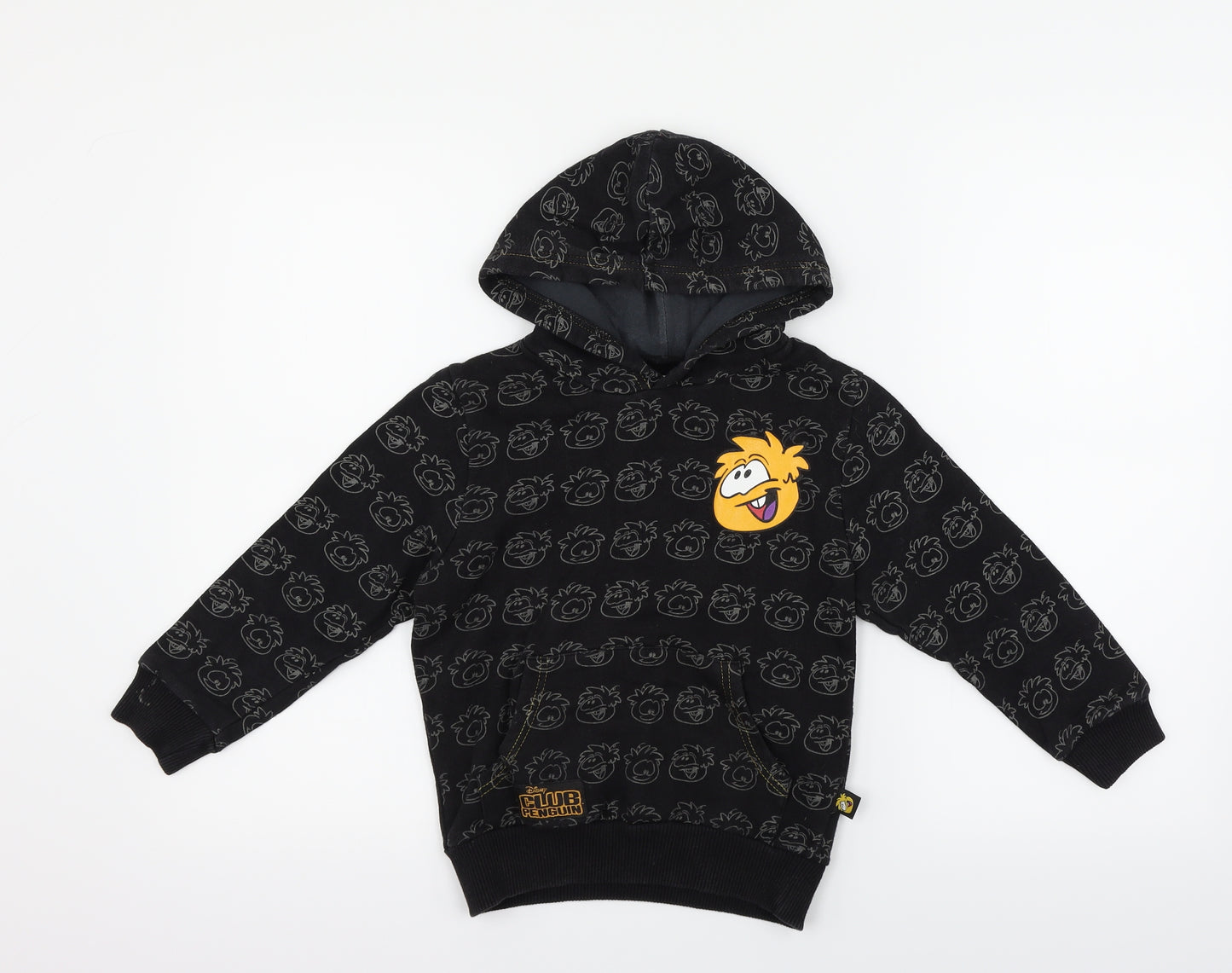 Disney Girls Black   Pullover Hoodie Size 5-6 Years  - club penguin