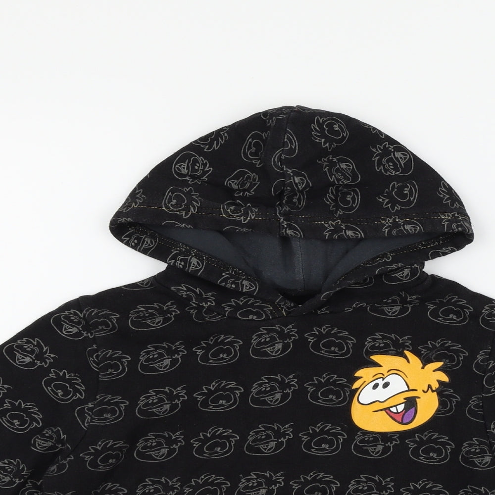 Disney Girls Black   Pullover Hoodie Size 5-6 Years  - club penguin