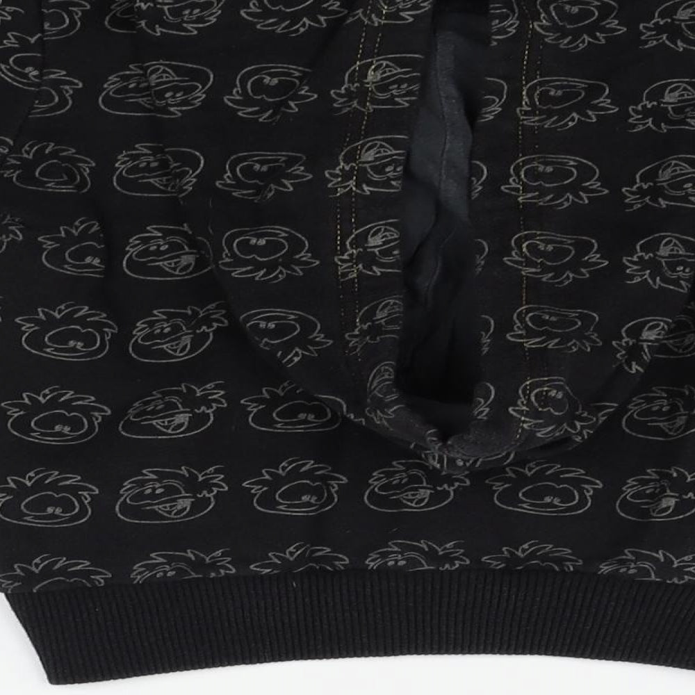 Disney Girls Black   Pullover Hoodie Size 5-6 Years  - club penguin