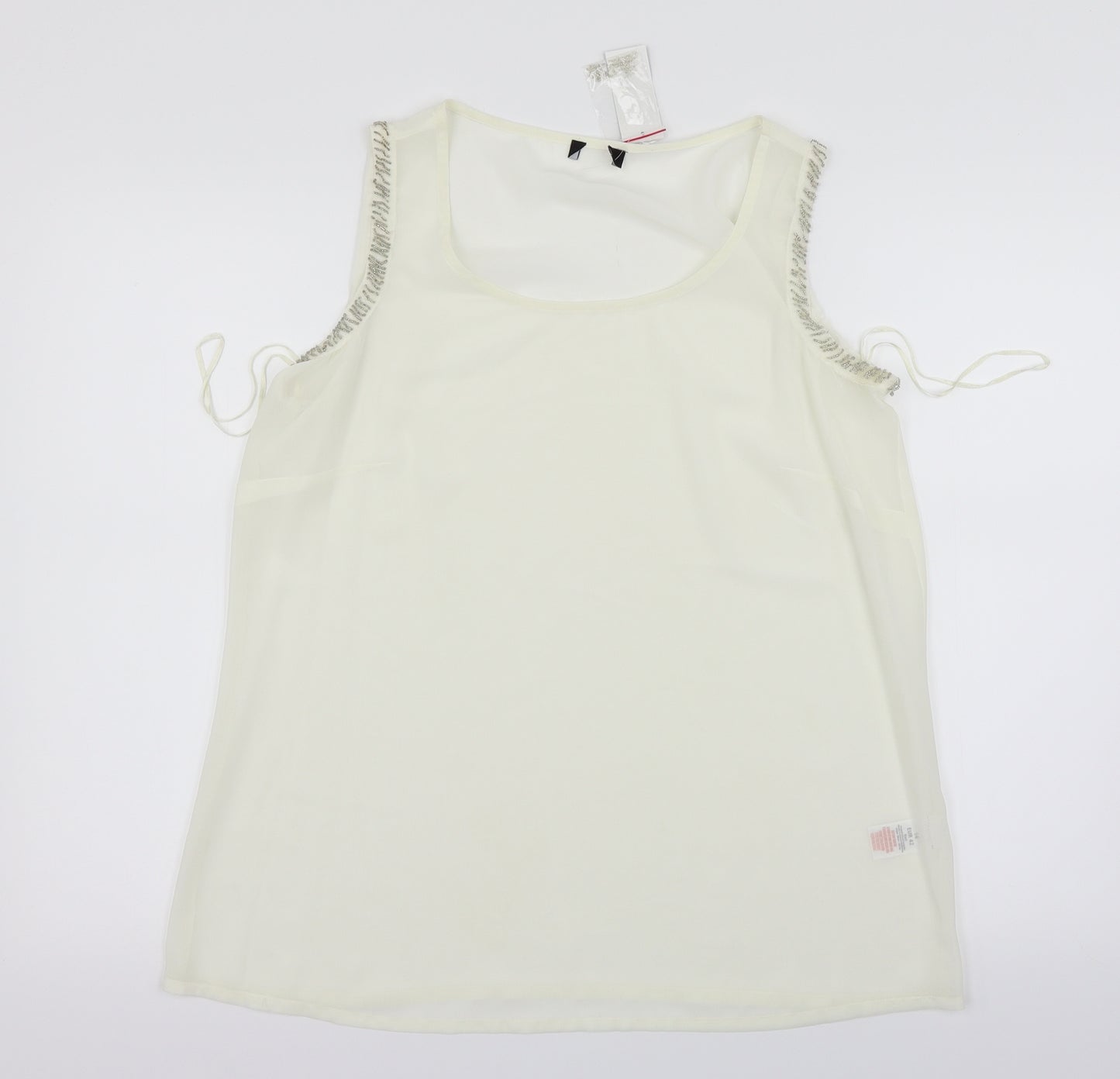 Preworn Womens White   Basic Tank Size 14
