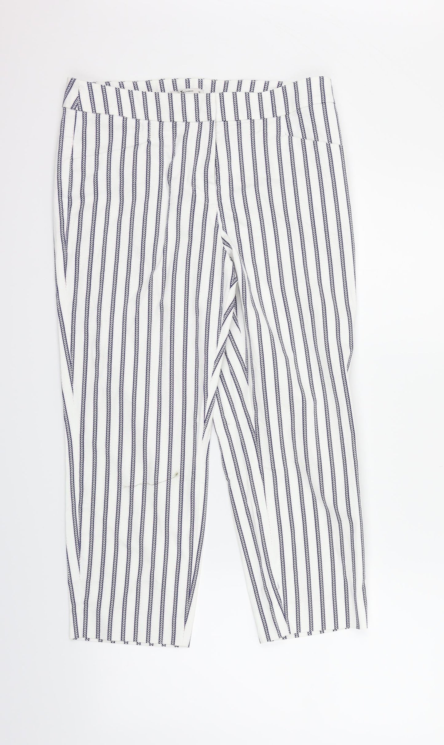Tu Woman Womens White   Trousers  Size 12 L25 in