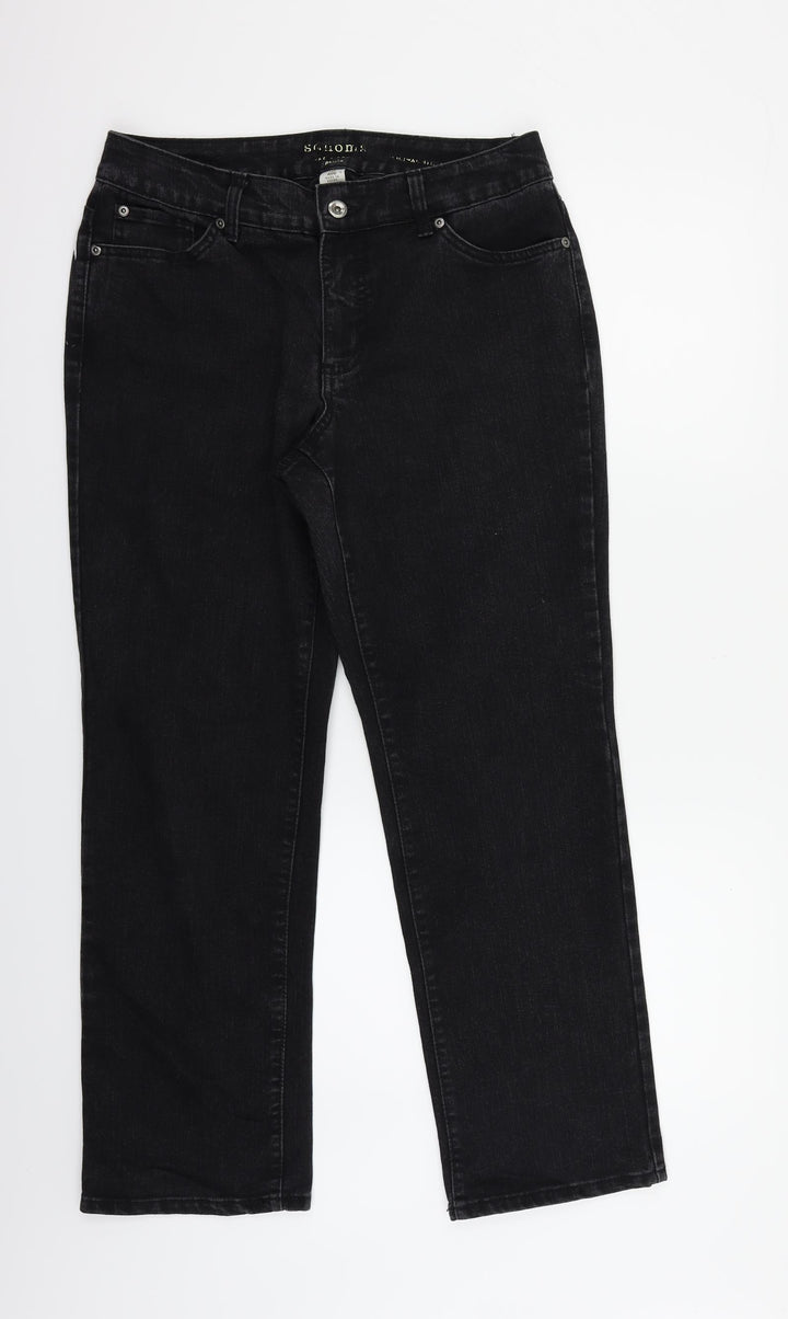 Sonoma Womens Black Straight Jeans Size 12 L31 in