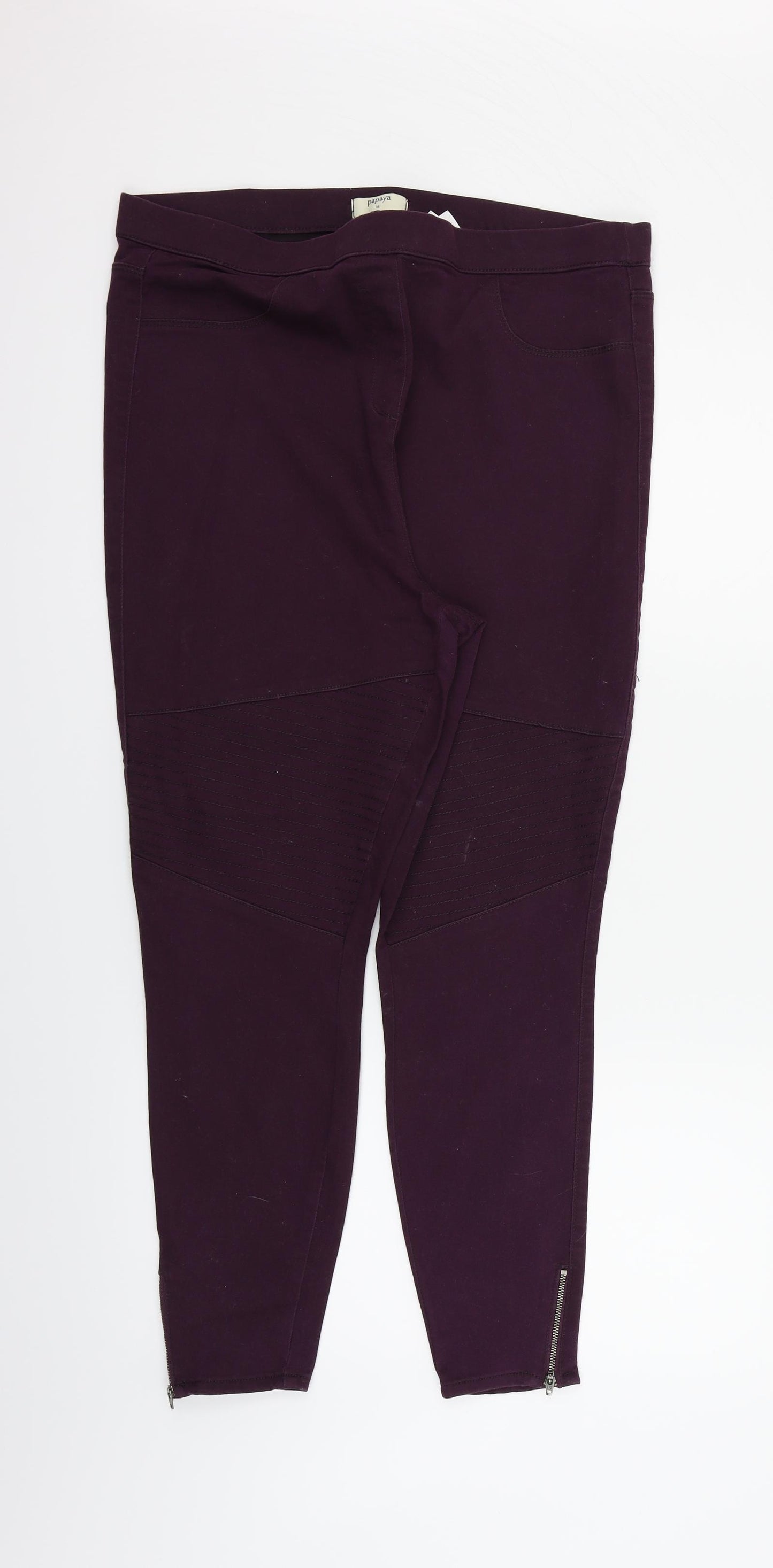 Papaya Womens Purple   Trousers  Size 16 L25 in