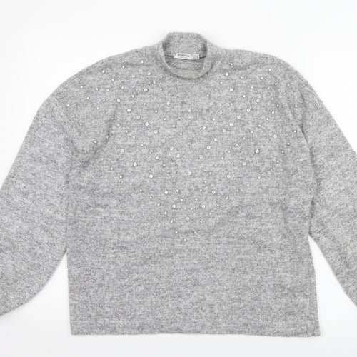 Stradivarius Womens Grey  Jersey Pullover Jumper Size M