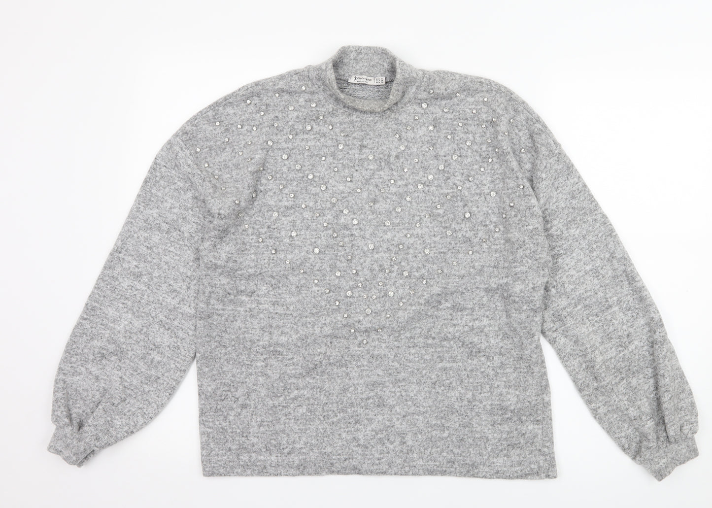 Stradivarius Womens Grey  Jersey Pullover Jumper Size M