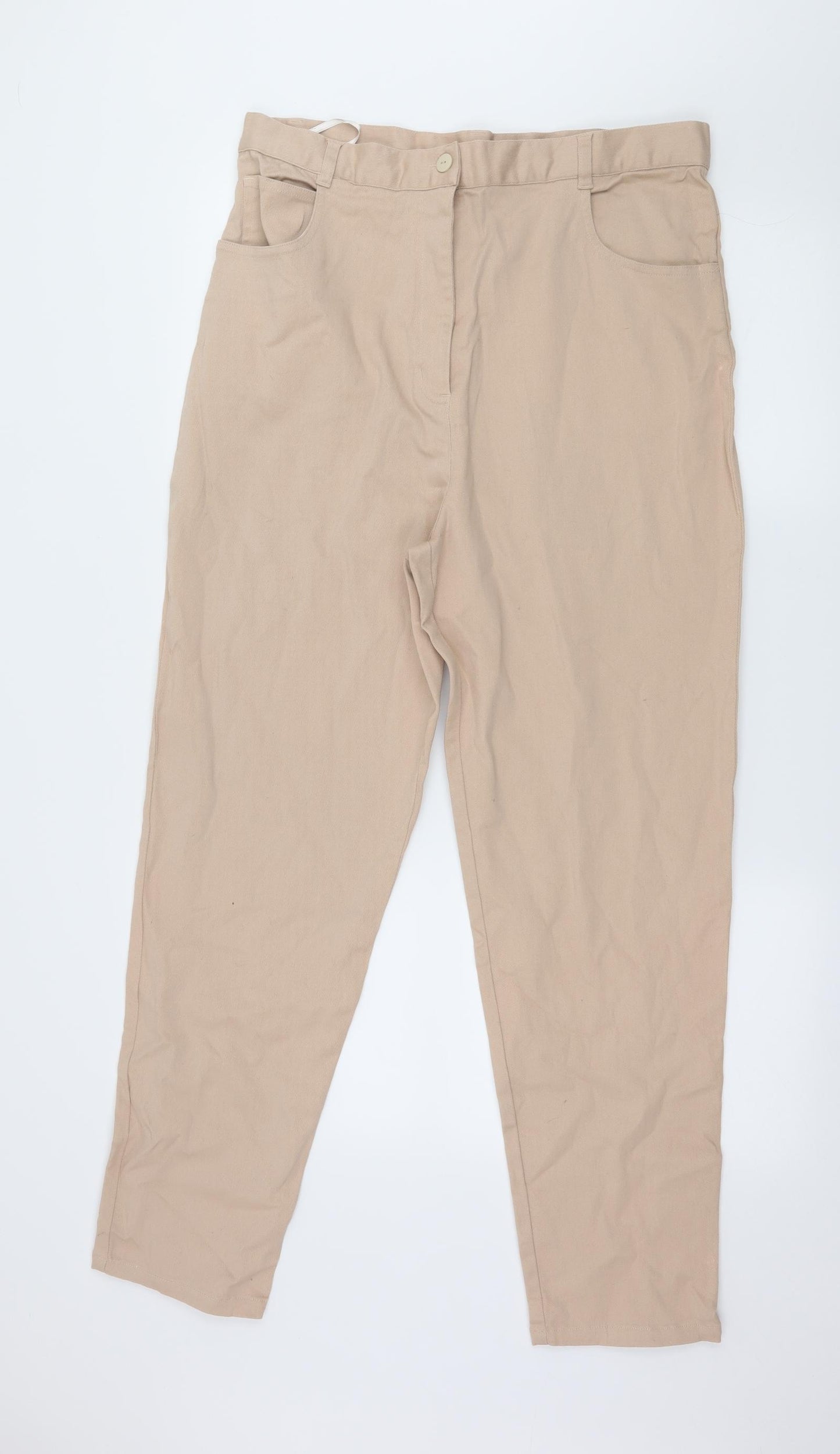 Preworn Womens Beige  Denim Skinny Jeans Size 34 in L28 in