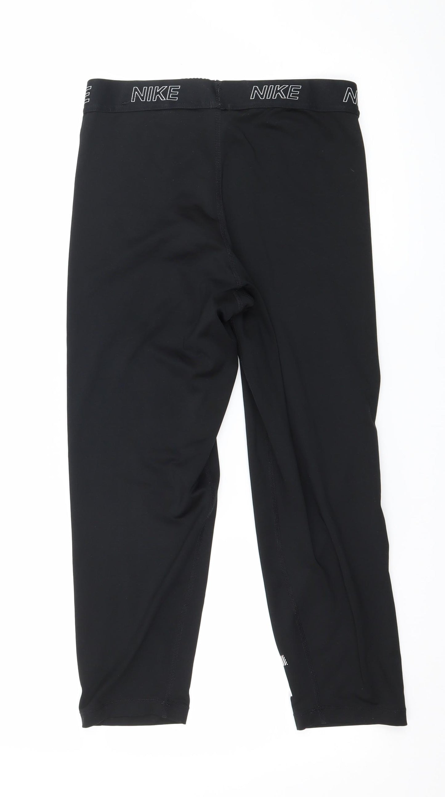 Nike Womens Black Geometric Jersey Capri Leggings Size 28 in L20 in