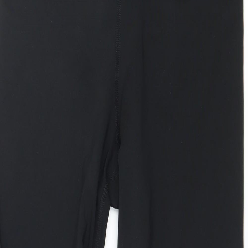 Nike Womens Black Geometric Jersey Capri Leggings Size 28 in L20 in