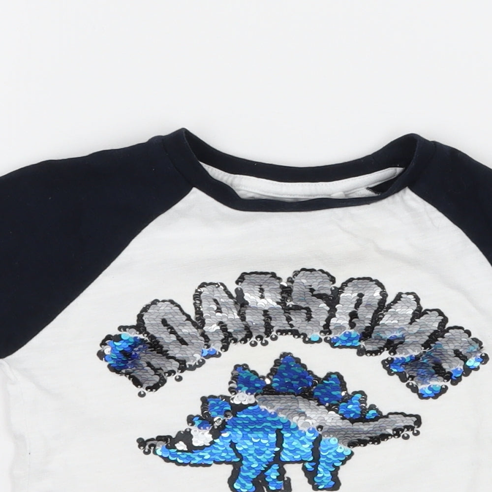 NEXT Boys Blue Geometric Jersey Basic T-Shirt Size 9-12 Months  - Roarsome