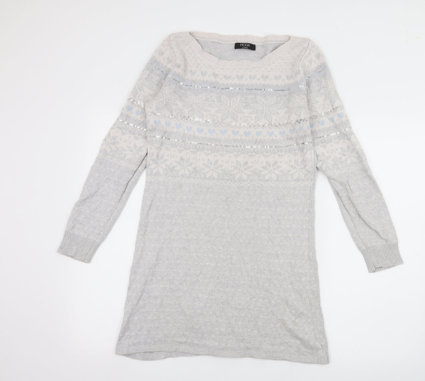 George Womens Grey Striped Knit Pullover Jumper Size 12