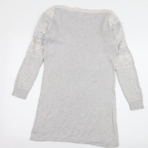 George Womens Grey Striped Knit Pullover Jumper Size 12