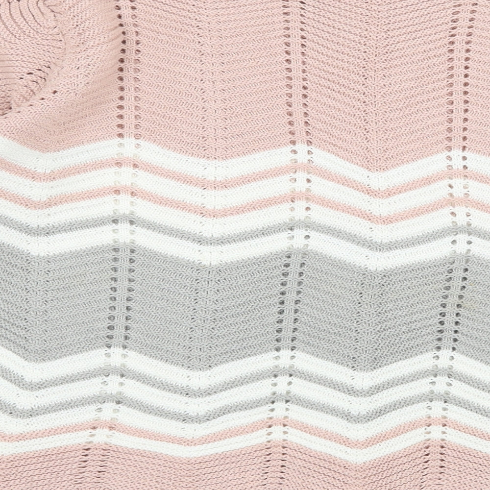 Select Womens Pink Striped Knit Pullover Jumper Size 16