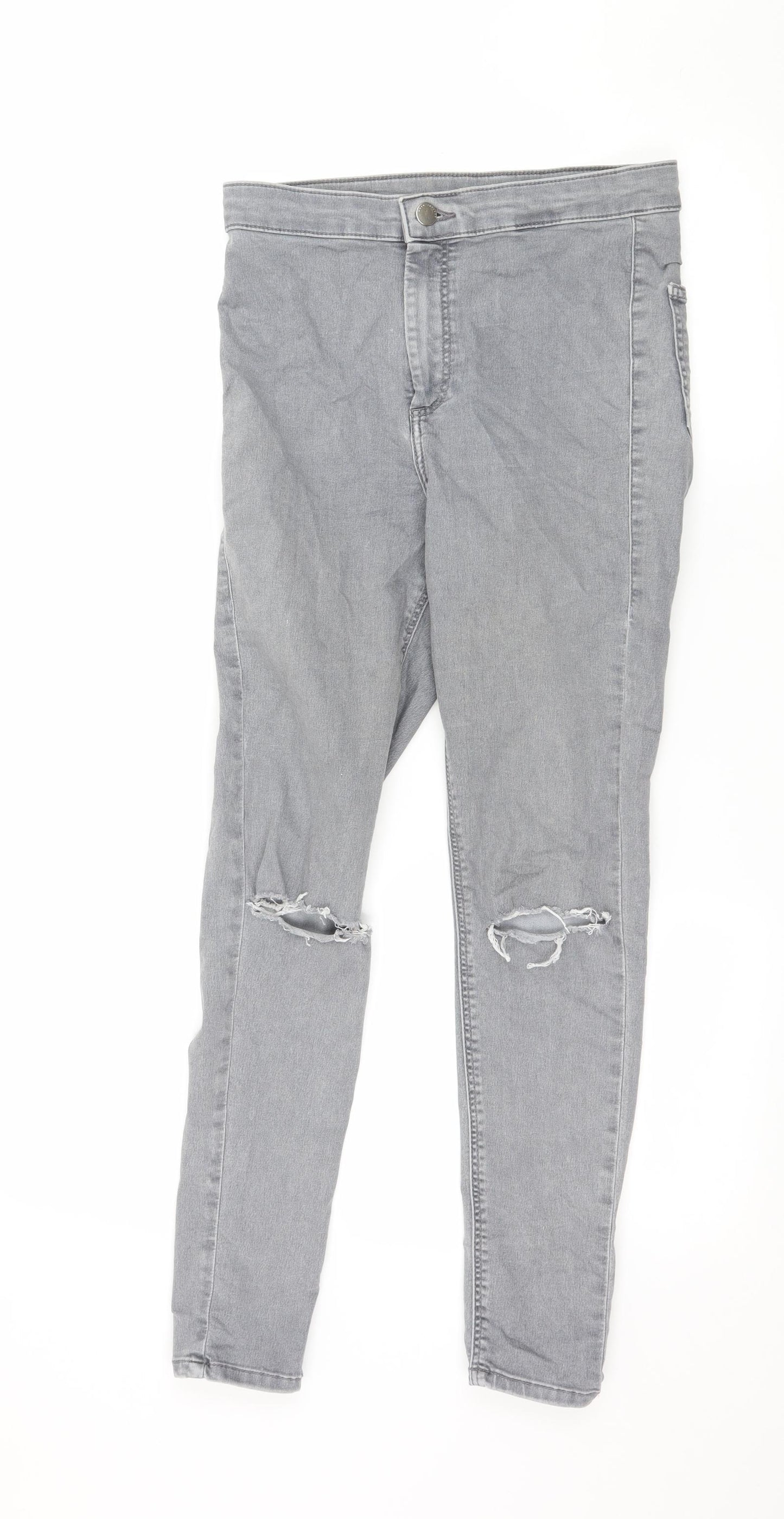 Topshop Womens Grey  Denim Skinny Jeans Size 28 in L26 in