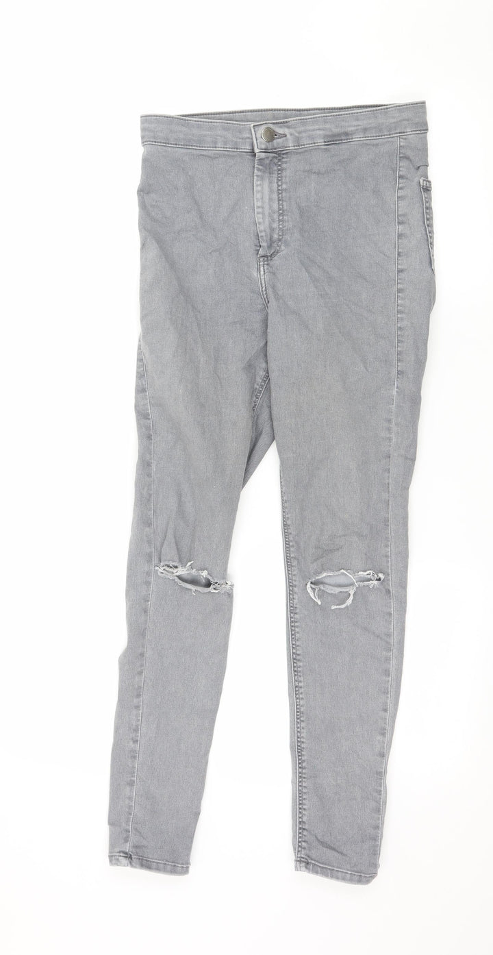 Topshop Womens Grey  Denim Skinny Jeans Size 28 in L26 in