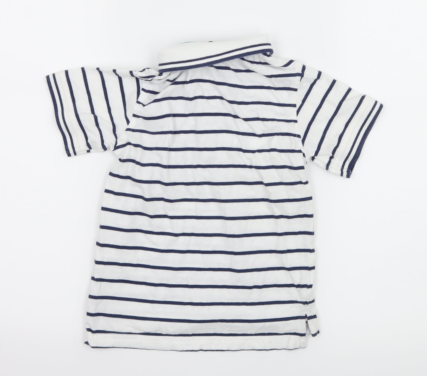 George Boys White Striped Jersey Basic T-Shirt Size 5-6 Years