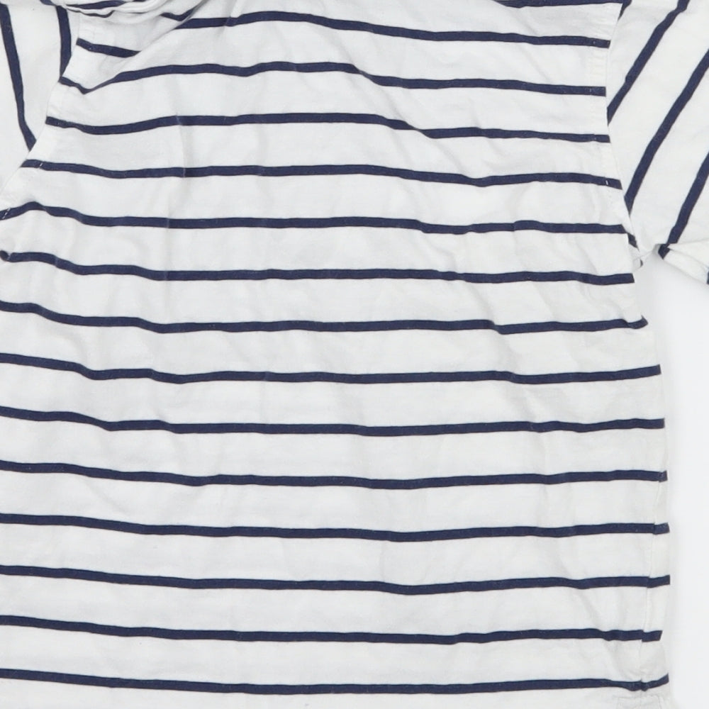 George Boys White Striped Jersey Basic T-Shirt Size 5-6 Years