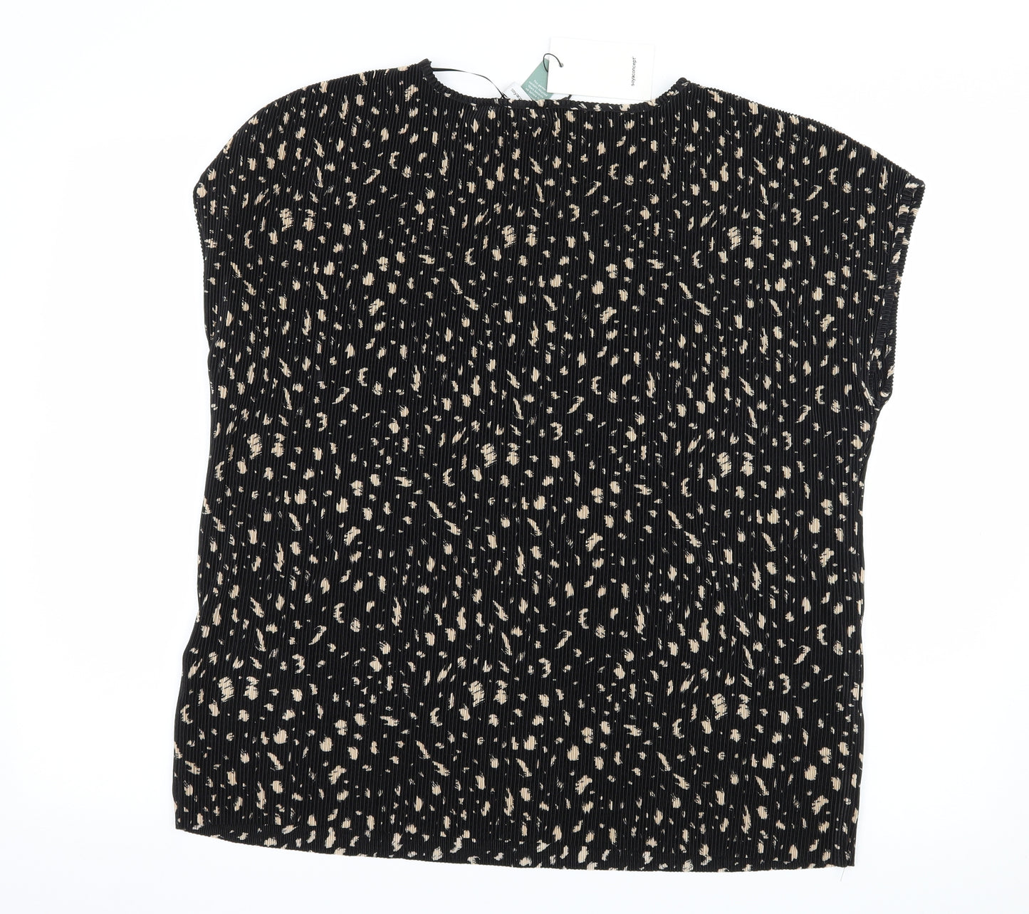 Soyaconcept Womens Black Geometric Knit Basic T-Shirt Size XL