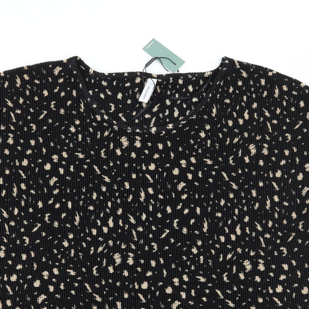 Soyaconcept Womens Black Geometric Knit Basic T-Shirt Size XL