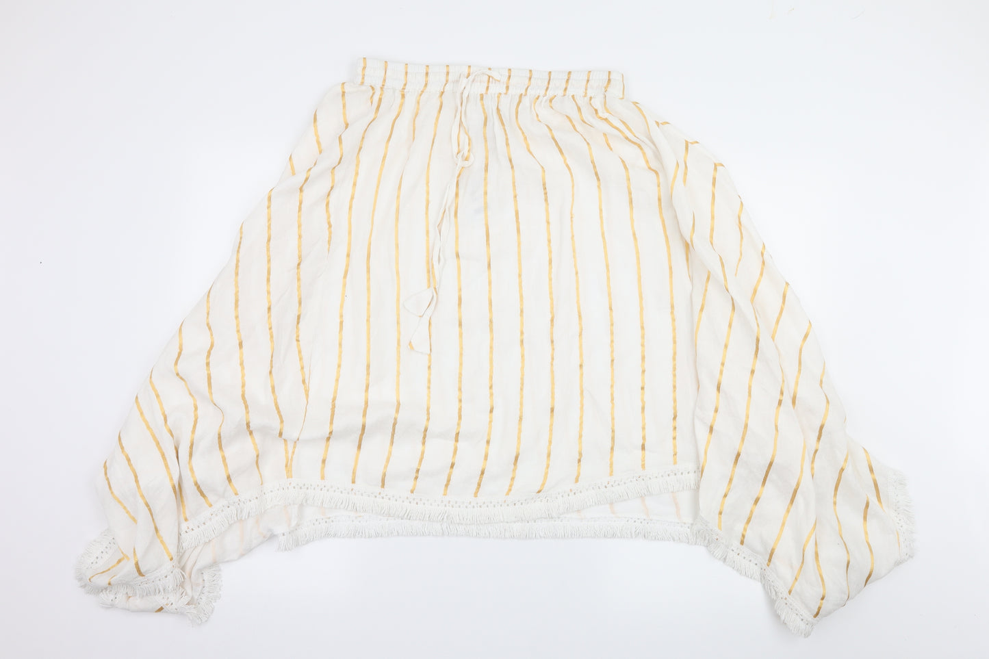 Haven Womens White Striped  Flare Skirt Size M