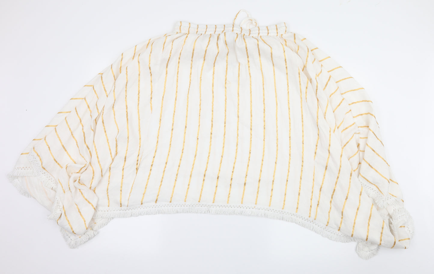 Haven Womens White Striped  Flare Skirt Size M