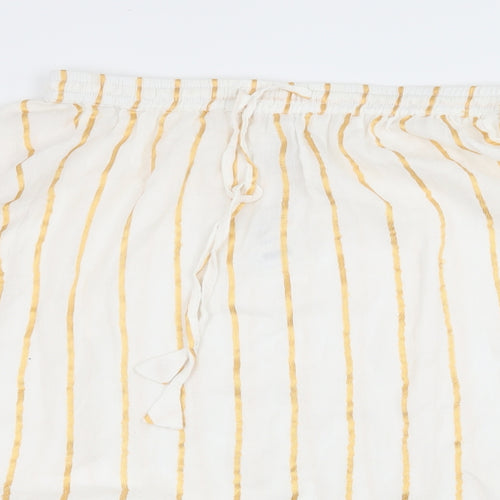 Haven Womens White Striped  Flare Skirt Size M