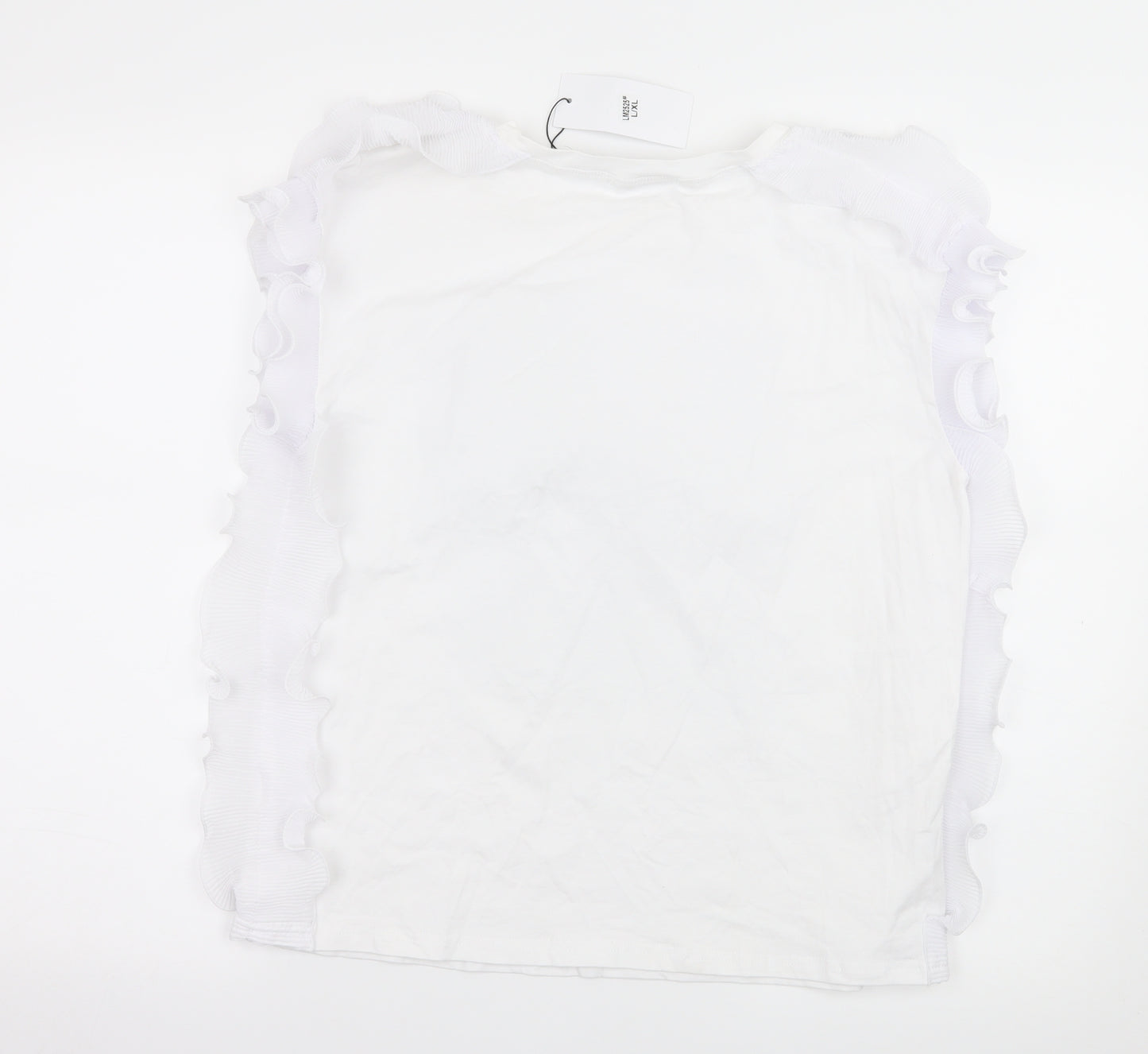 Yu & Me Womens White  Jersey Basic T-Shirt Size L  - Girl
