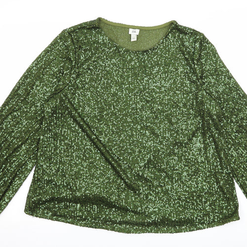 River Island Womens Green  Jersey Basic Blouse Size 16