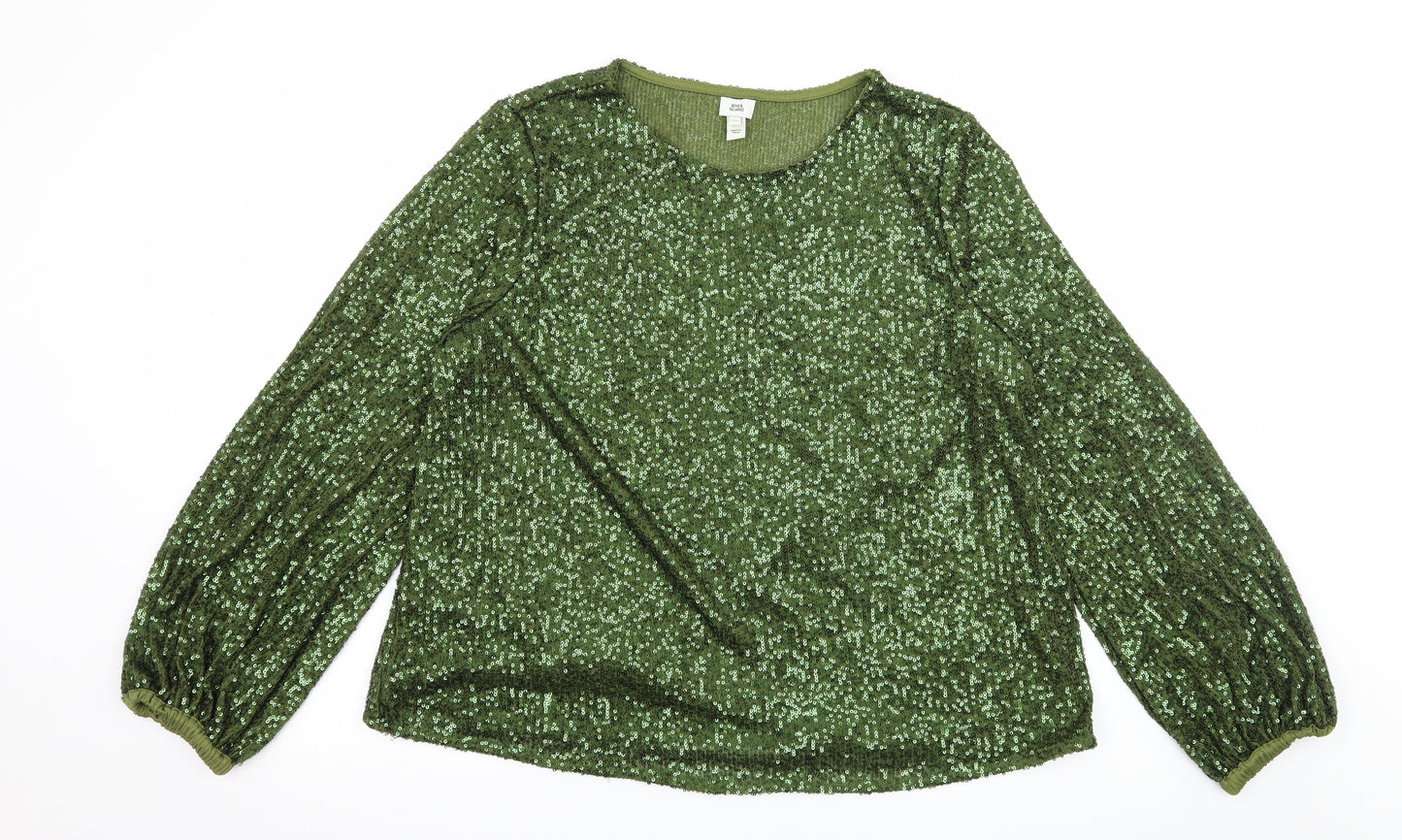 River Island Womens Green  Jersey Basic Blouse Size 16