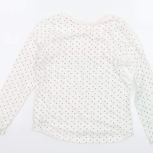 Primakr Girls White Polka Dot Jersey Basic T-Shirt Size 5-6 Years  - Love yourself
