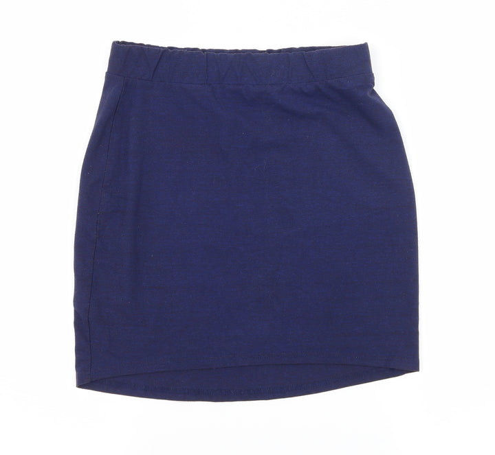 H&M Womens Blue Jersey A-Line Skirt Size S