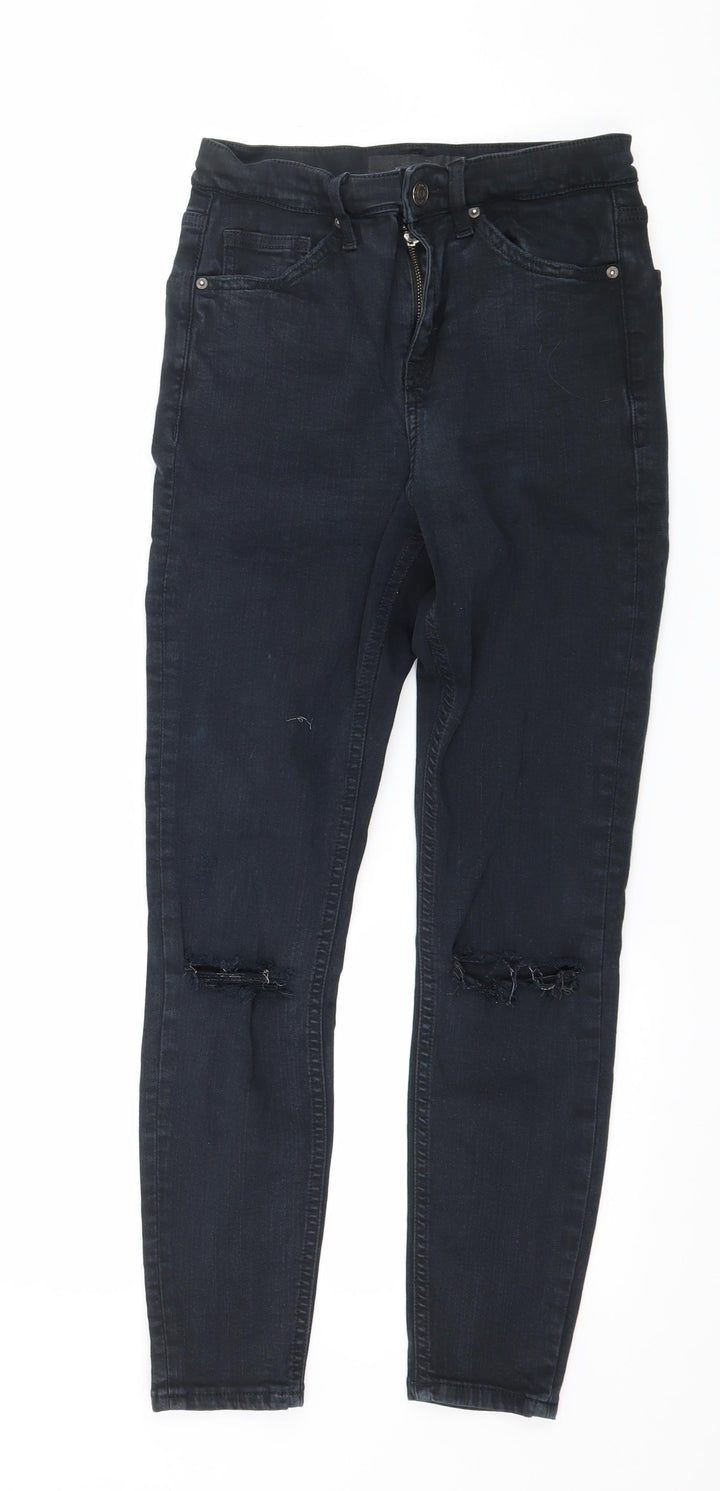 Topshop Womens Black  Denim Skinny Jeans Size 28 in L28 in
