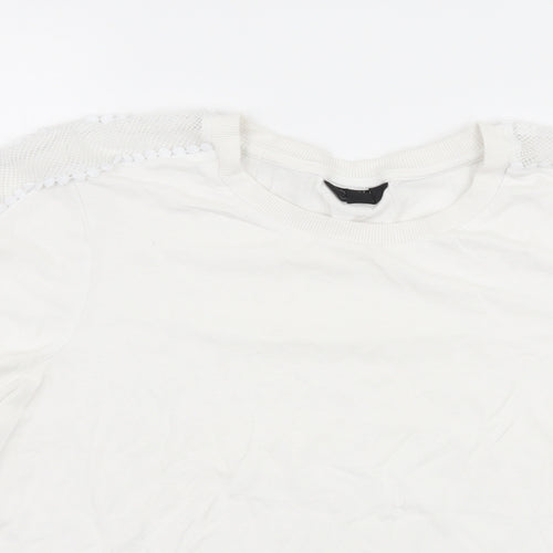 Topshop Womens White  Jersey Basic T-Shirt Size 10