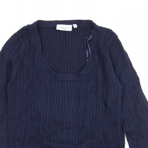 New Look Womens Blue  Knit Pullover Jumper Size 10