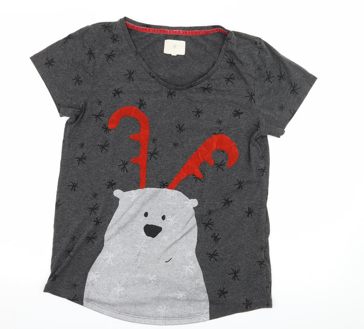 NEXT Womens Grey Solid Jersey Top Pyjama Top Size S  - Christmas Polar Bear