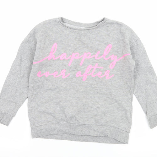 Blue Zoo Girls Grey  Jersey Pullover Sweatshirt Size 7-8 Years  - Happily Ever After