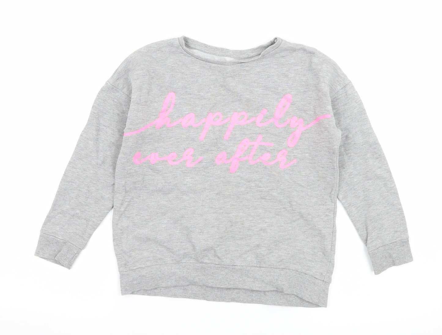 Blue Zoo Girls Grey  Jersey Pullover Sweatshirt Size 7-8 Years  - Happily Ever After