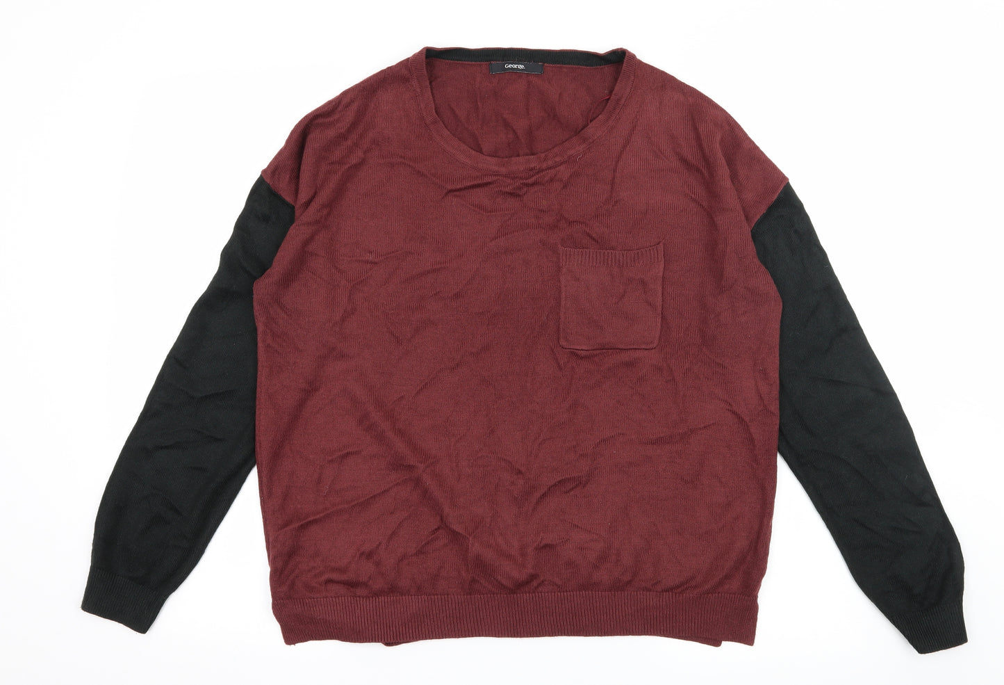 George Womens Red  Knit Pullover Jumper Size 14