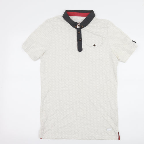 EN:TT Mens Grey Geometric Jersey  Polo Size S