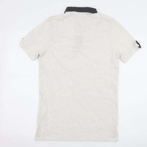 EN:TT Mens Grey Geometric Jersey  Polo Size S