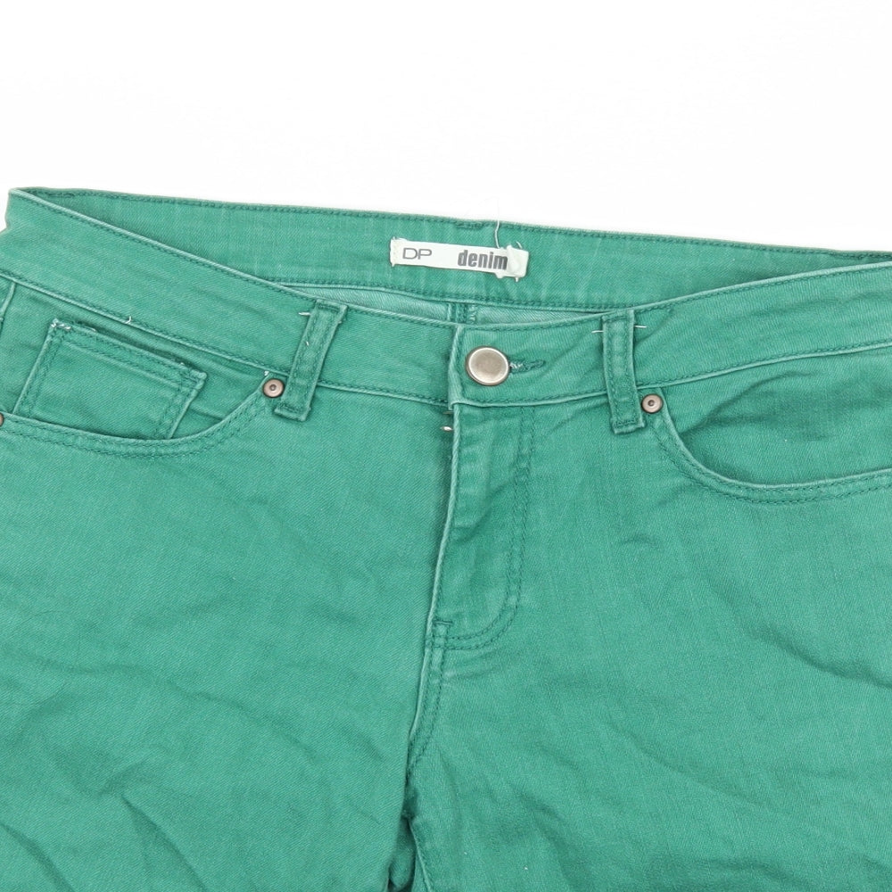 Dorothy Perkins Womens Green  Denim Bermuda Shorts Size 12