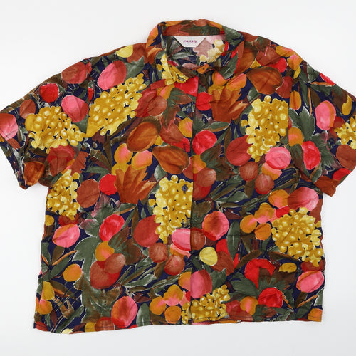 plus Womens Multicoloured Floral  Basic Button-Up Size 20