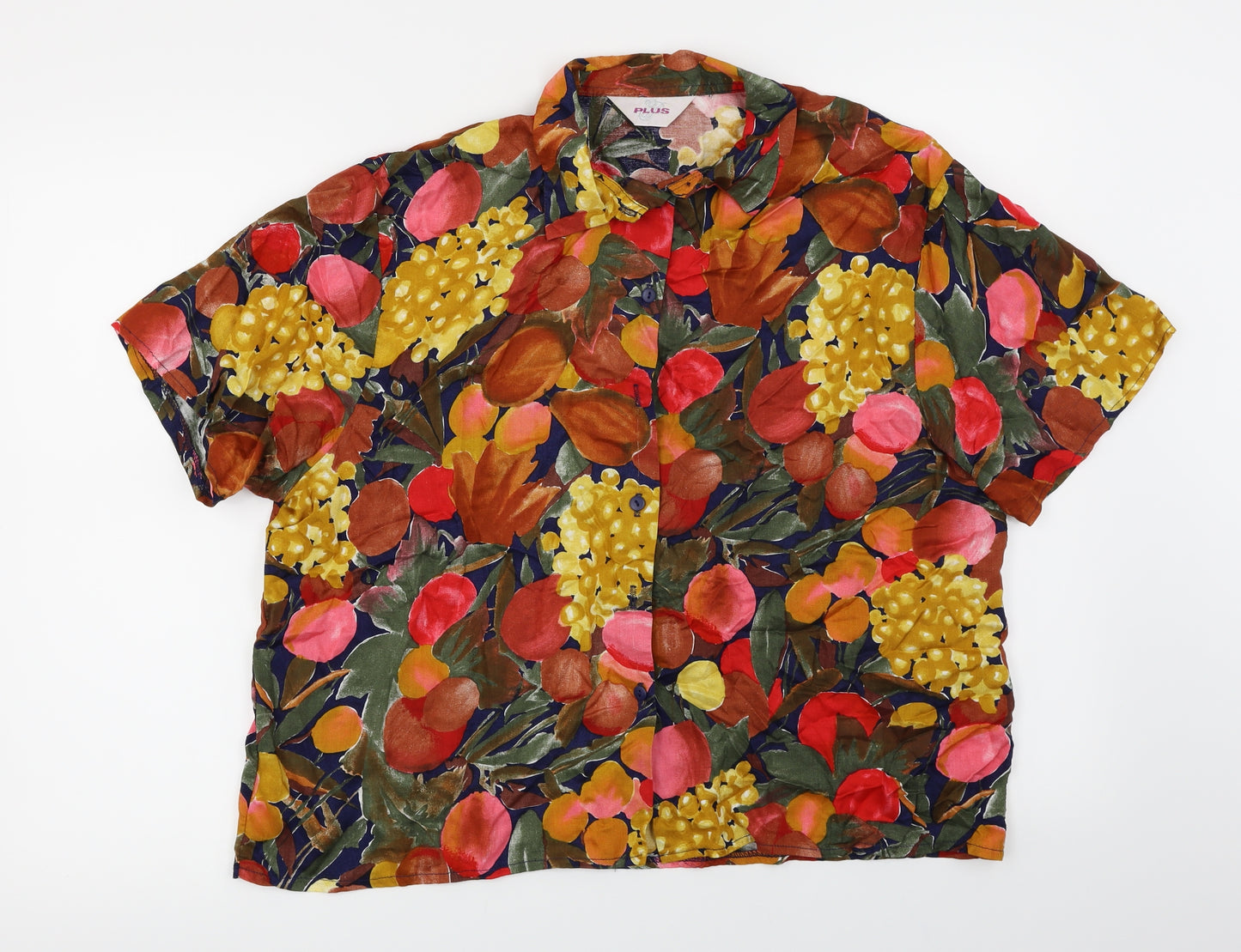 plus Womens Multicoloured Floral  Basic Button-Up Size 20