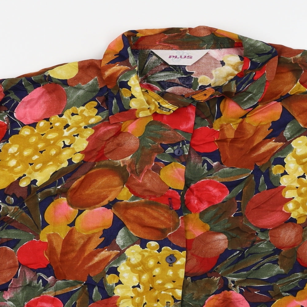 plus Womens Multicoloured Floral  Basic Button-Up Size 20
